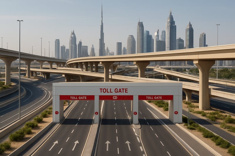 Modern toll road infrastructure in Dubai